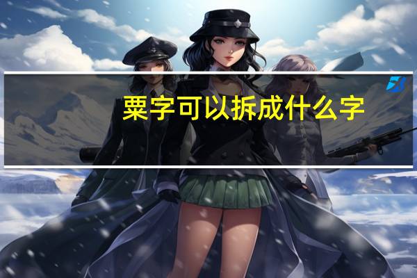 粟字可以拆成什么字
