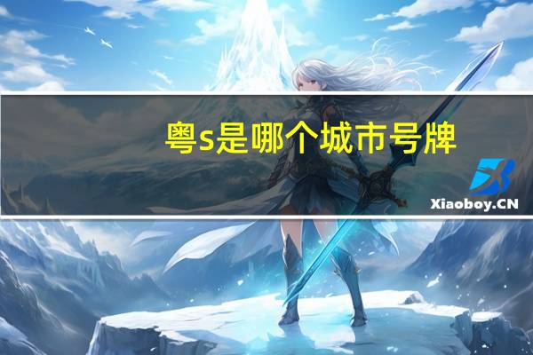粤s是哪个城市号牌