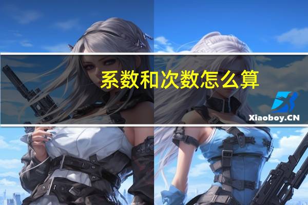 系数和次数怎么算