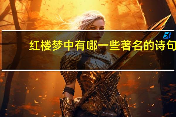 红楼梦中有哪一些著名的诗句