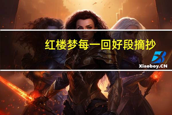 红楼梦每一回好段摘抄