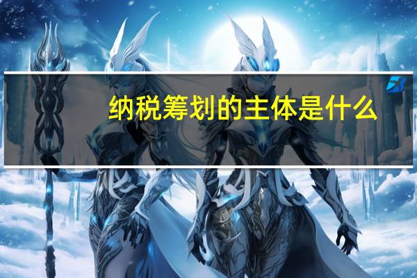 纳税筹划的主体是什么