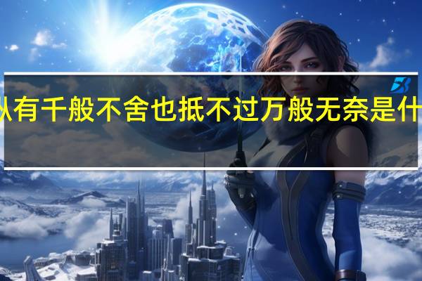纵有千般不舍也抵不过万般无奈是什么意思