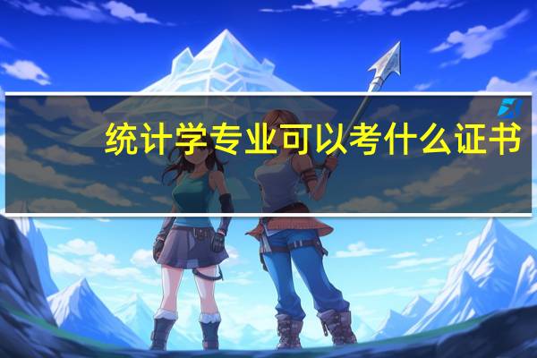 统计学专业可以考什么证书