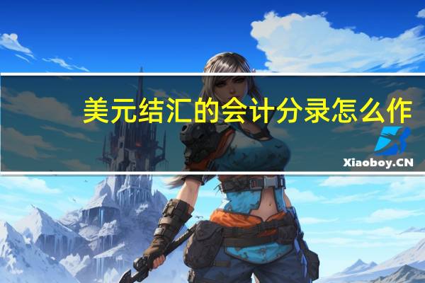 美元结汇的会计分录怎么作