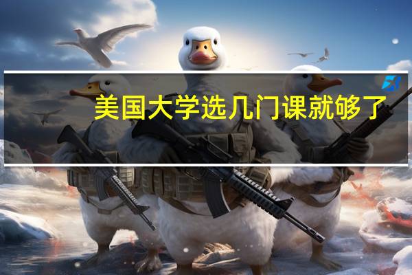 美国大学选几门课就够了
