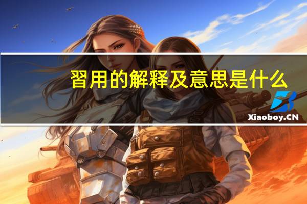 習用的解释及意思是什么