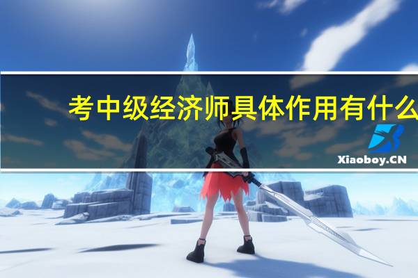 考中级经济师具体作用有什么