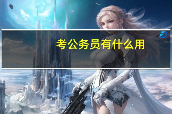 考公务员有什么用