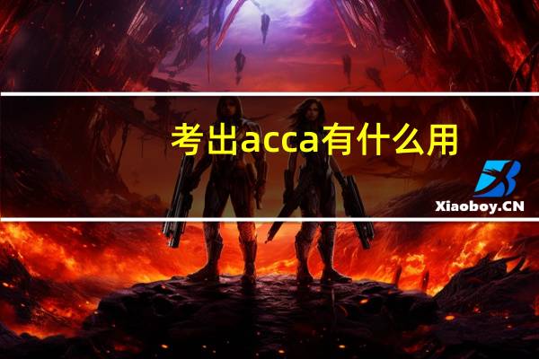 考出acca有什么用