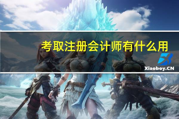 考取注册会计师有什么用