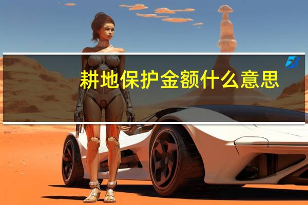 耕地保护金额什么意思