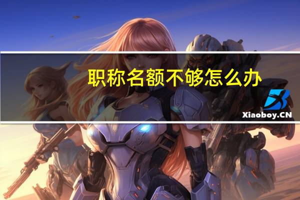 职称名额不够怎么办