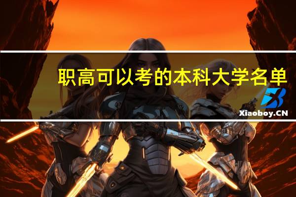 职高可以考的本科大学名单