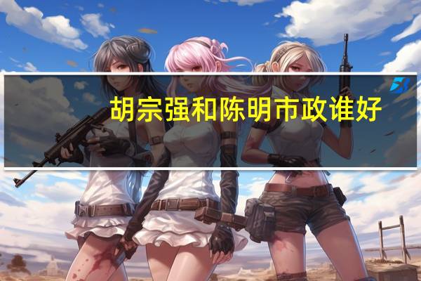 胡宗强和陈明市政谁好