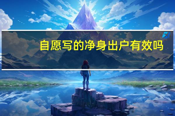 自愿写的净身出户有效吗