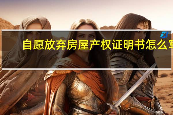 自愿放弃房屋产权证明书怎么写