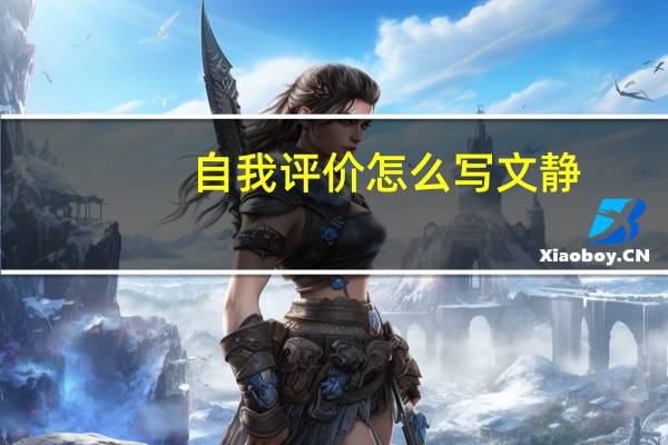 自我评价怎么写文静