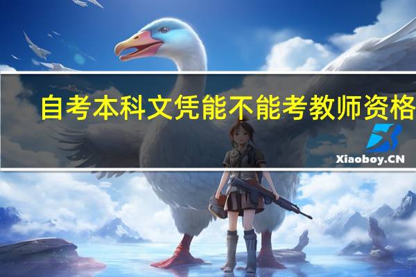 自考本科文凭能不能考教师资格证