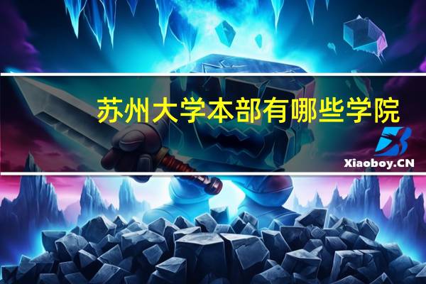 苏州大学本部有哪些学院
