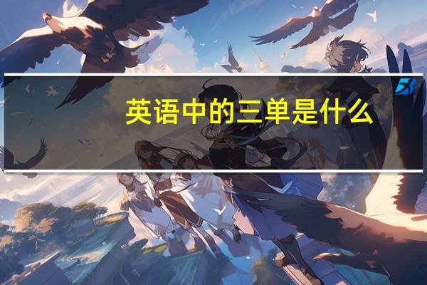 英语中的三单是什么