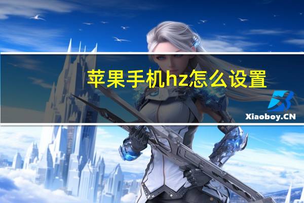 苹果手机hz怎么设置