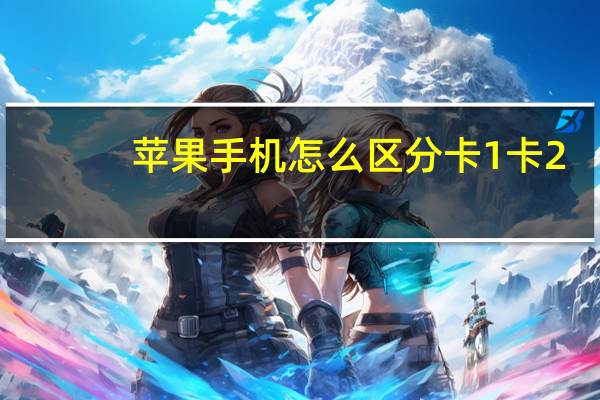 苹果手机怎么区分卡1卡2