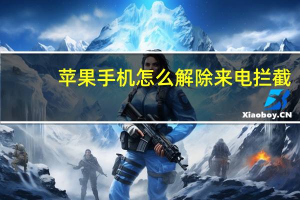 苹果手机怎么解除来电拦截
