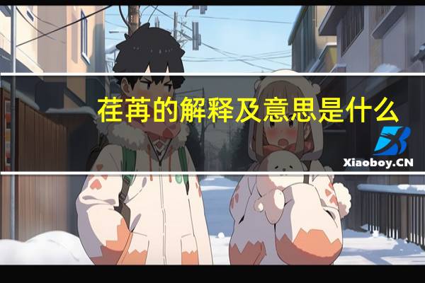荏苒的解释及意思是什么