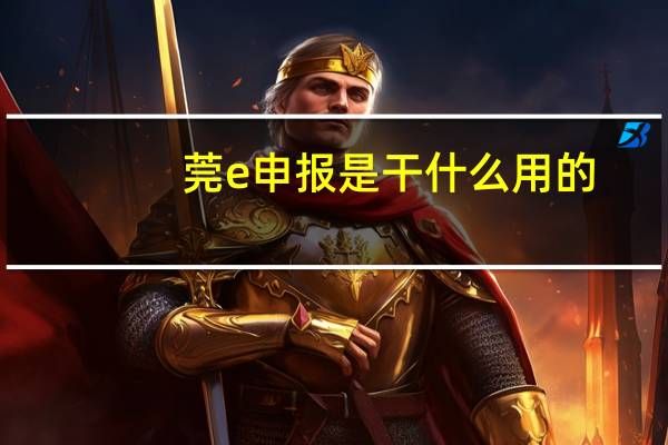 莞e申报是干什么用的