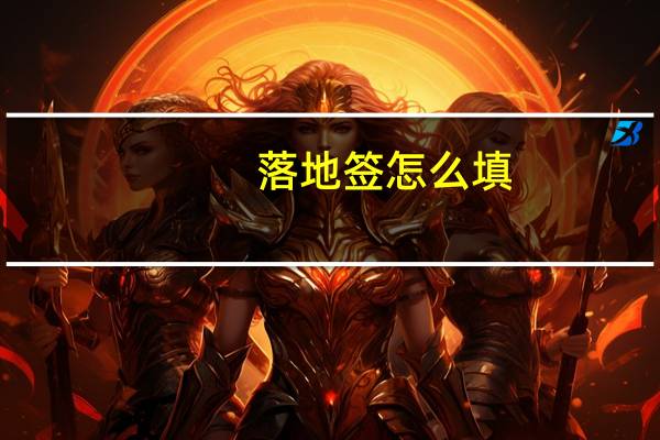 落地签怎么填