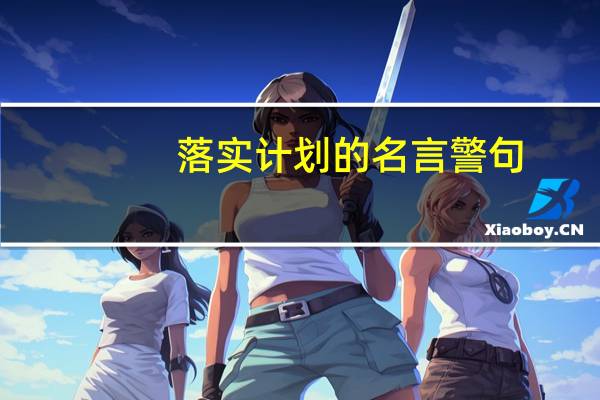 落实计划的名言警句
