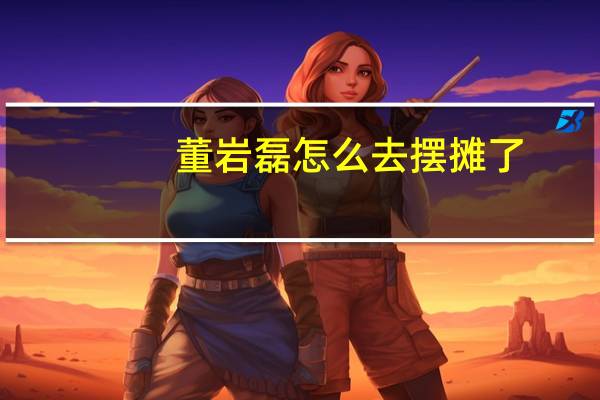 董岩磊怎么去摆摊了