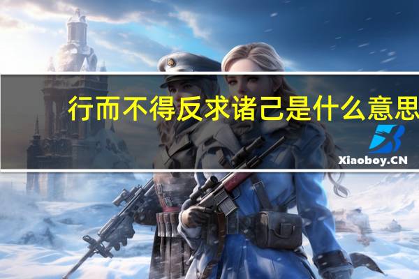 行而不得反求诸己是什么意思