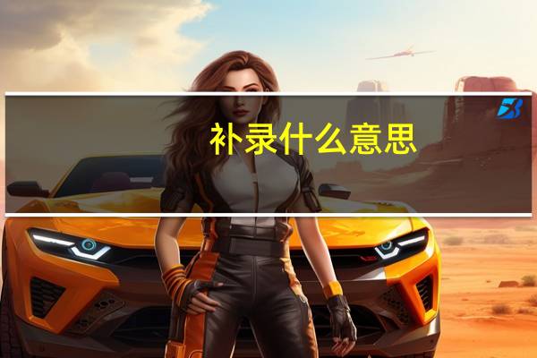 补录什么意思