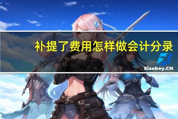 补提了费用怎样做会计分录