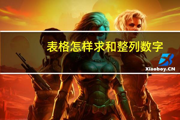表格怎样求和整列数字