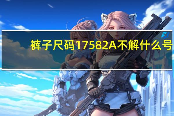 裤子尺码17582A不解什么号