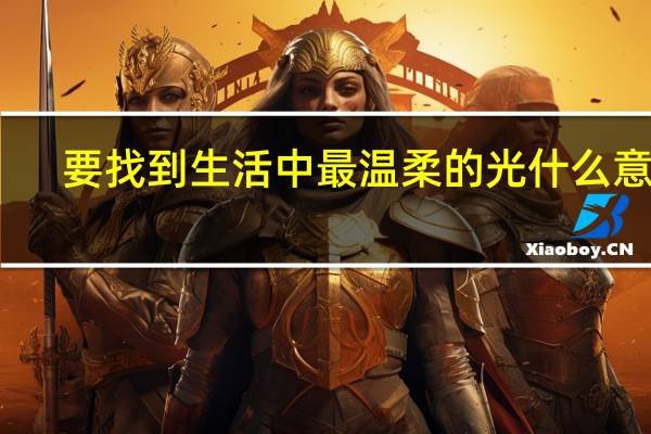 要找到生活中最温柔的光什么意思