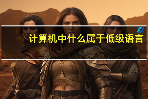 计算机中什么属于低级语言