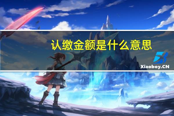 认缴金额是什么意思