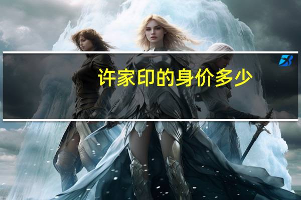 许家印的身价多少