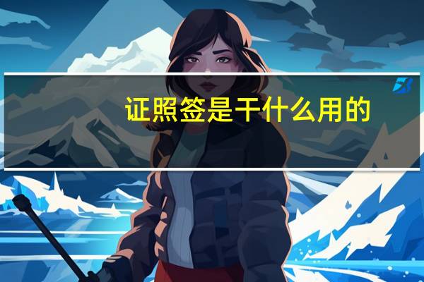 证照签是干什么用的