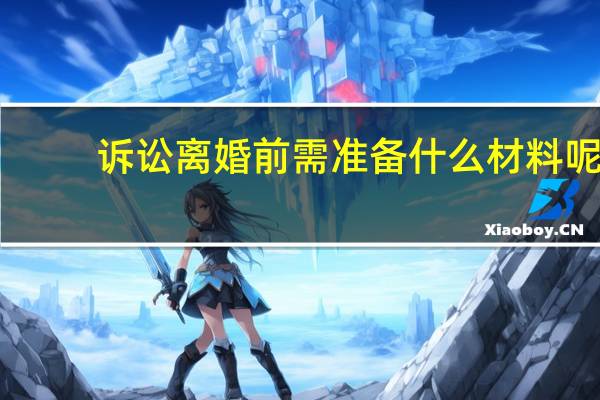 诉讼离婚前需准备什么材料呢