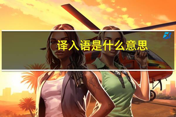 译入语是什么意思