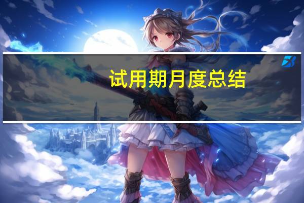 试用期月度总结