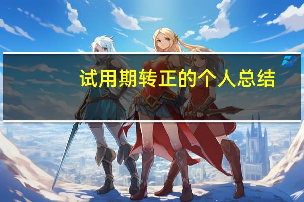 试用期转正的个人总结
