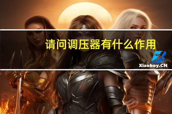 请问调压器有什么作用