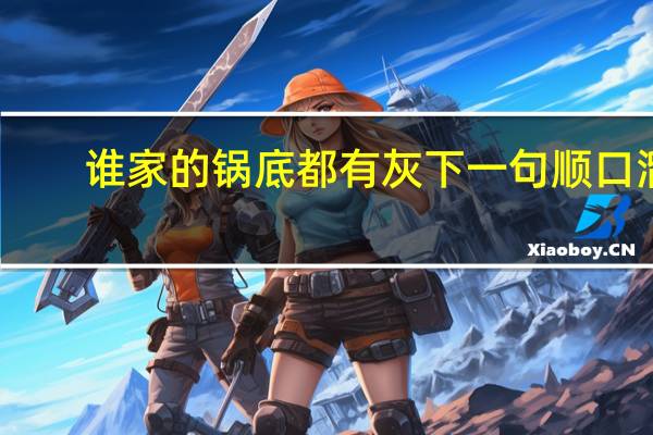 谁家的锅底都有灰下一句顺口溜