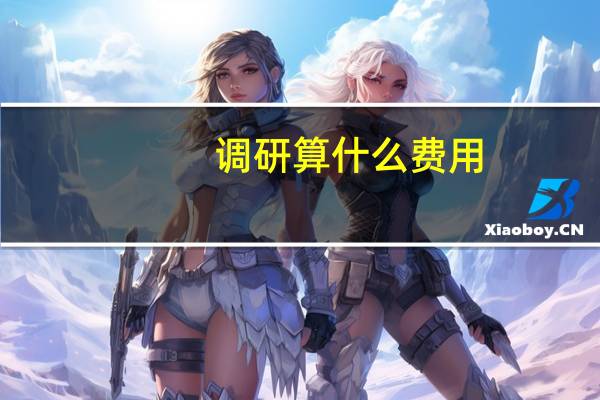 调研算什么费用